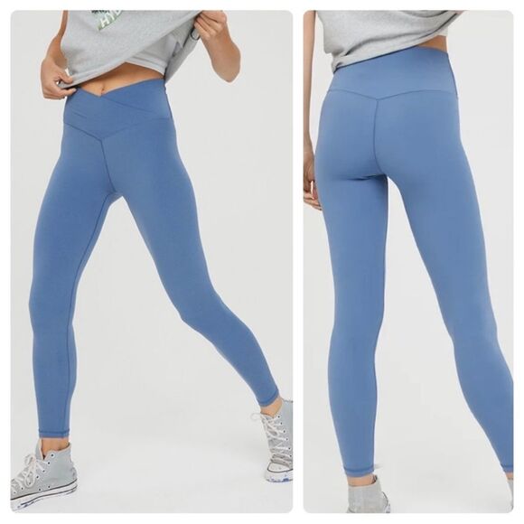 NWT- OFFLINE By Aerie- Real Me High Waisted Crossover Legging Marbled Blue, XXL - Picture 1 of 11